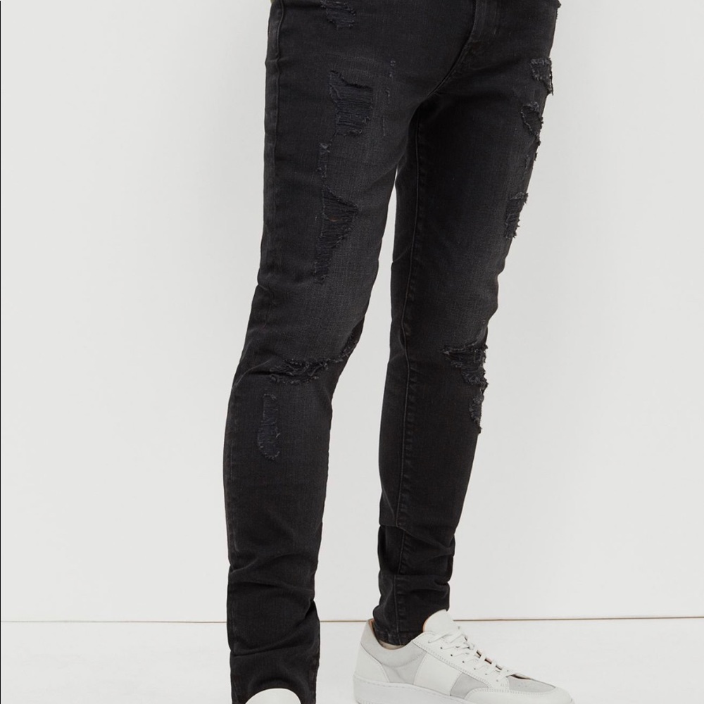 H&M Ripped Black Skinny Jeans